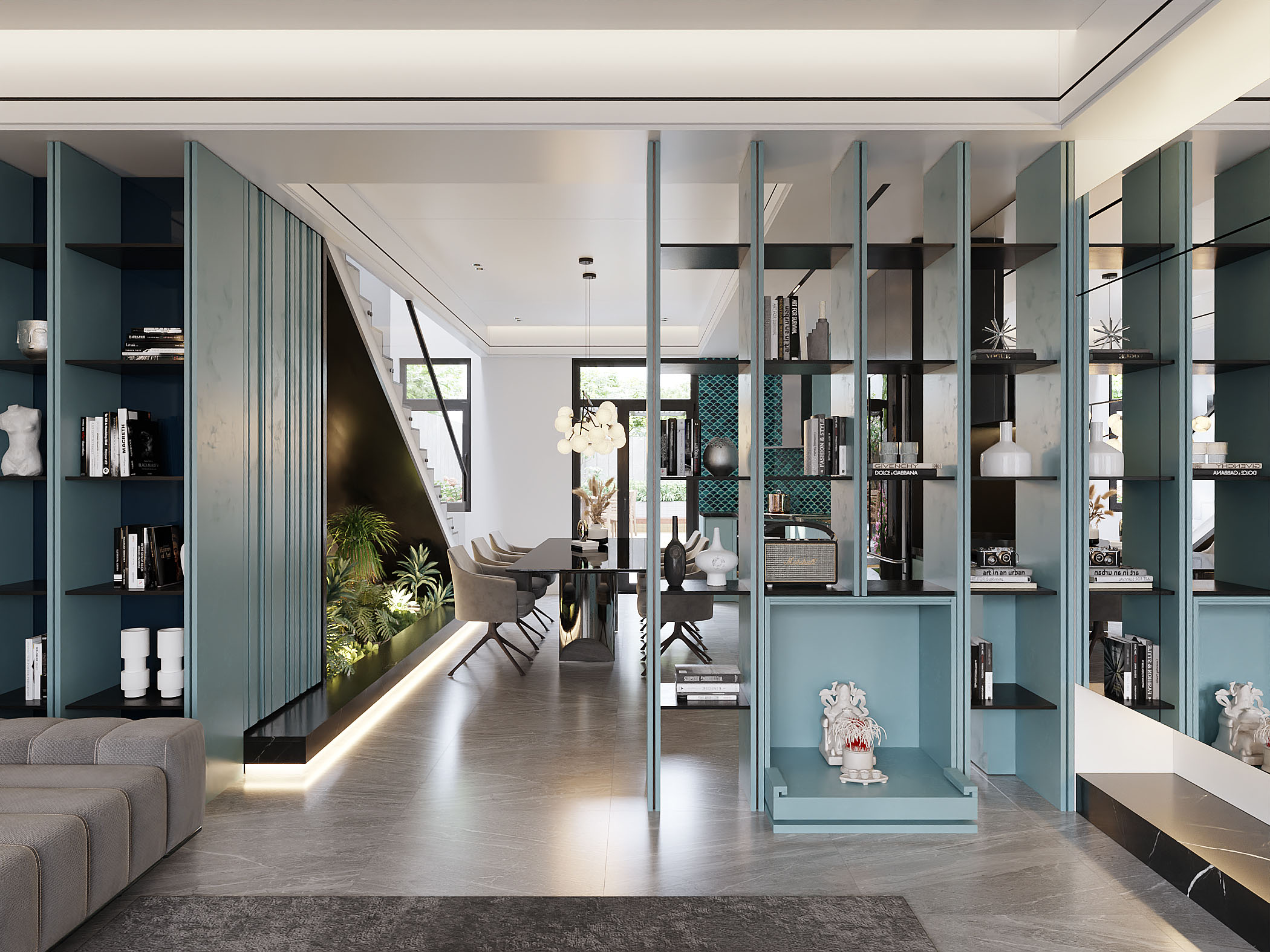 tht architects - Nhà chị Ngân Châu Đốc - phòng khách bếp 04